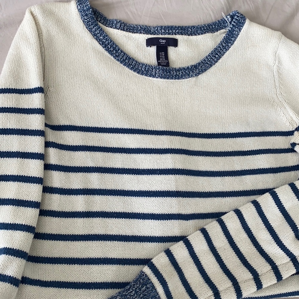 Blue & White Striped Crewneck Sweater, 2 for $30